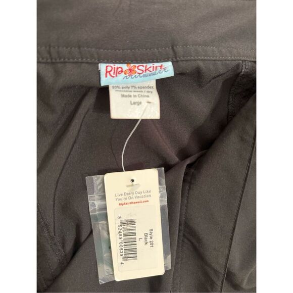 NWT RipSkirt Hawaii Wrap Skirt Women Large Black Adjustable Waist - Picture 7 of 8